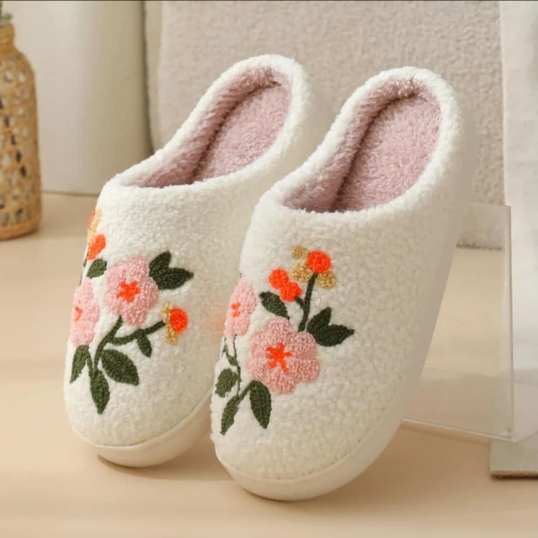 Floral slippers
