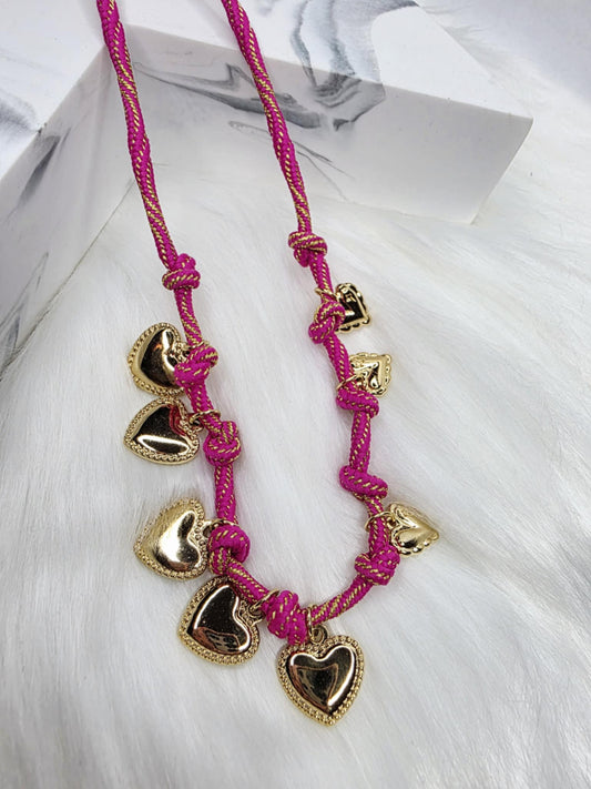 Fuschia Charm Necklace