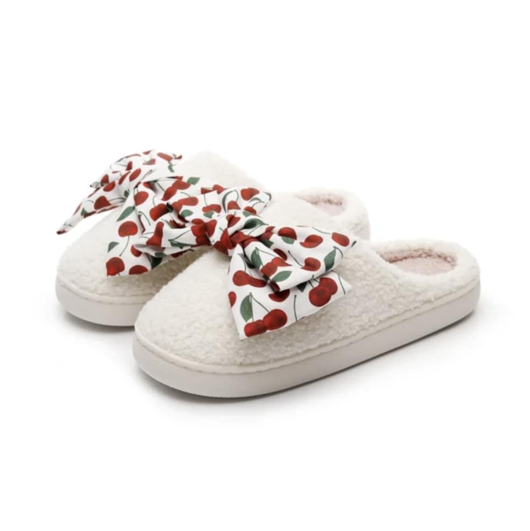 Cherry Bow Slippers