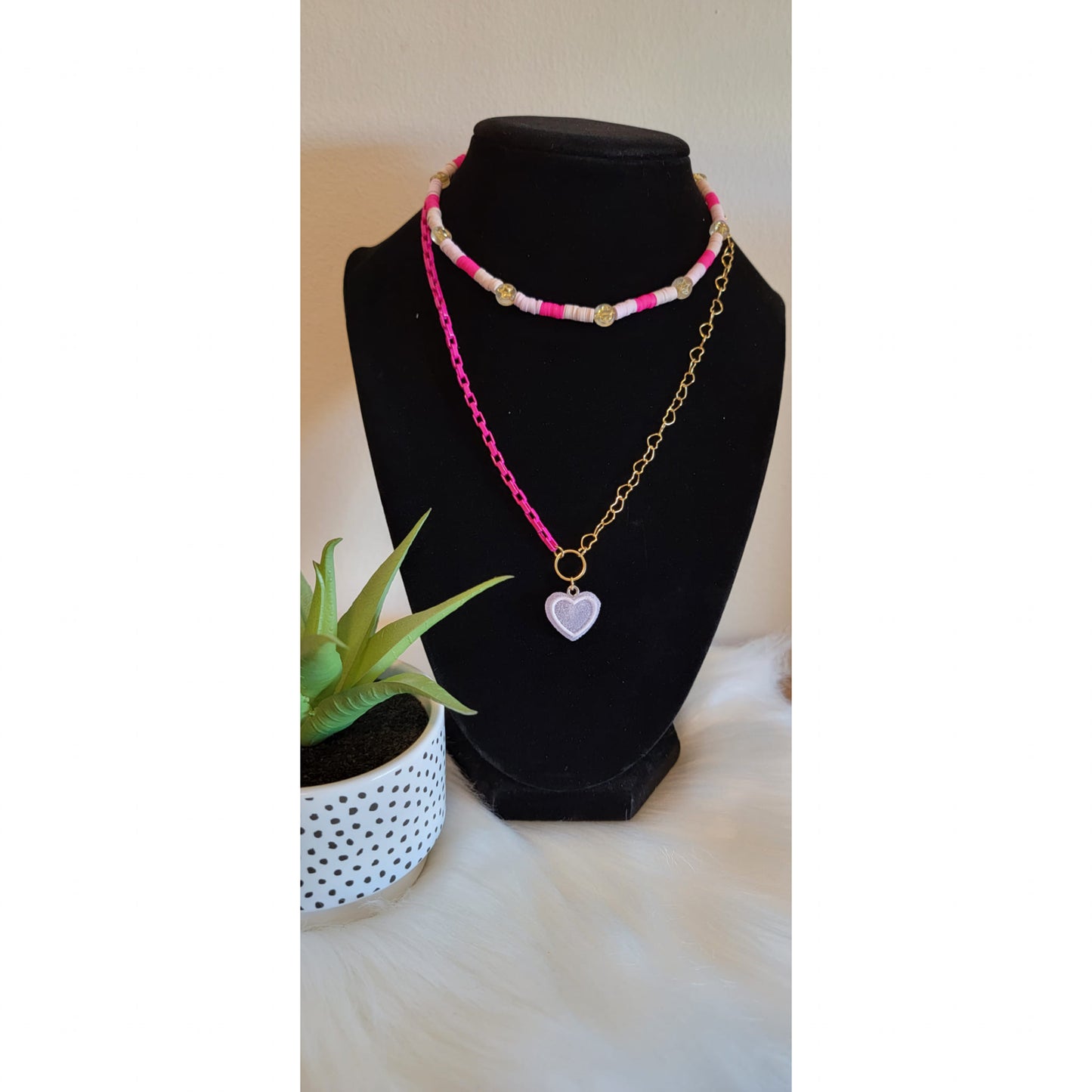 Pink candy heart layer