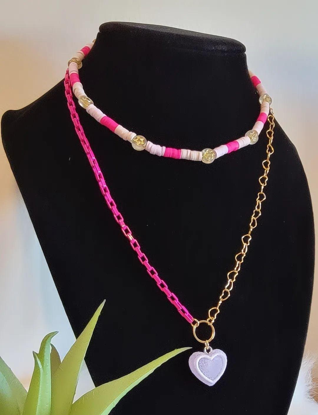 Pink candy heart layer